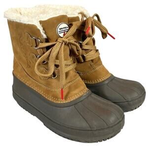 Nautica Ayce Youth Winter Snow Duck Boots Fur Lined Size 3
